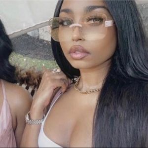 Pastel Pink Rose Gold Fashion Sunglasses, Square